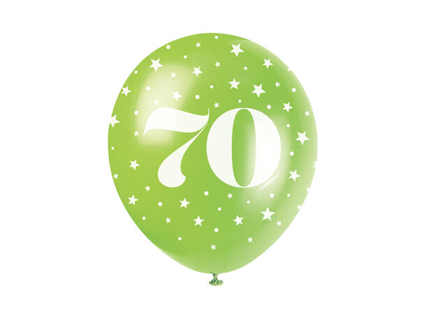 Superprint Premium 70 År - Assortert 5 Gummiballonger - 30cm (12") 