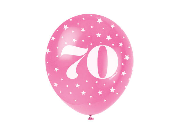 Superprint Premium 70 År - Assortert 5 Gummiballonger - 30cm (12") 