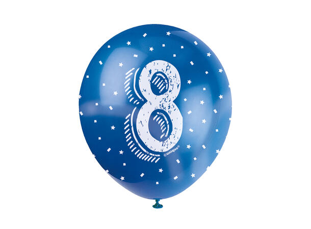 Superprint Premium 8 År - Assortert 5 Gummiballonger - 30cm (12")