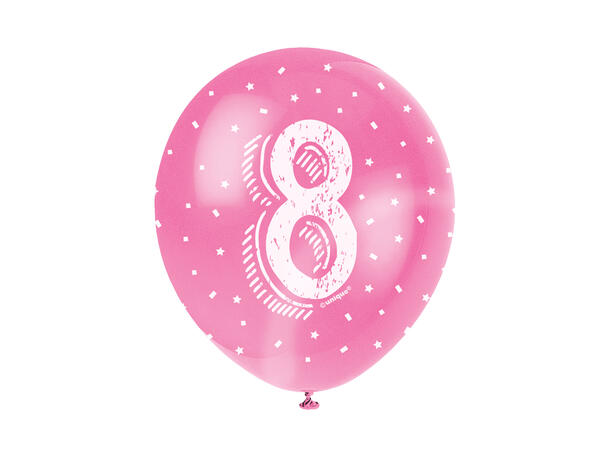 Superprint Premium 8 År - Assortert 5 Gummiballonger - 30cm (12")