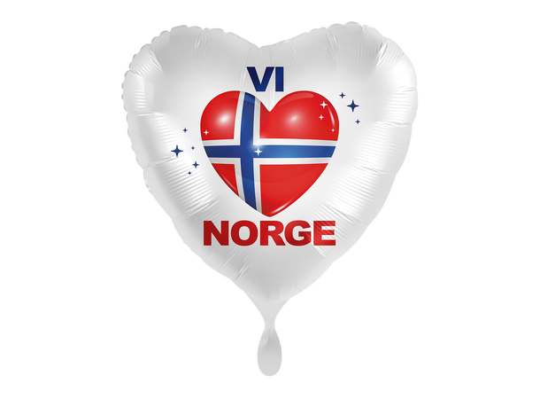 "VI <3 NORGE" - 17.mai 1 Folieballong hjerte - 17" - (43cm) 