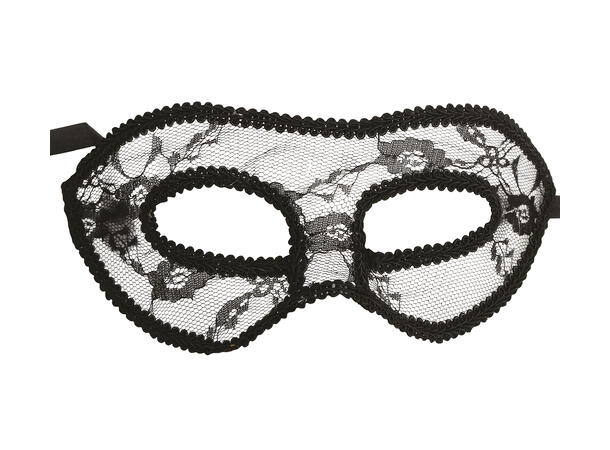 Øyemaske - Sort m/Blonder 1 Øyemaske i plast m/fjær 