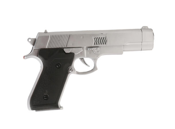 1 Pistol - Sølv 1 Pistol i plast - 24cm - til voksen 