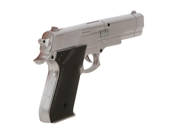 1 Pistol - Sølv 1 Pistol i plast - 24cm - til voksen 