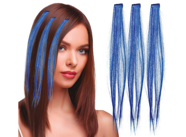 3 Hairextesion - Blå 3 Hairekstesions - 50cm 