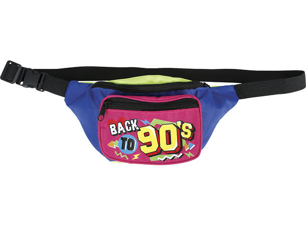 90-talls sett - Rosa/Gul/Bjlå 1 Caps og magetaske 