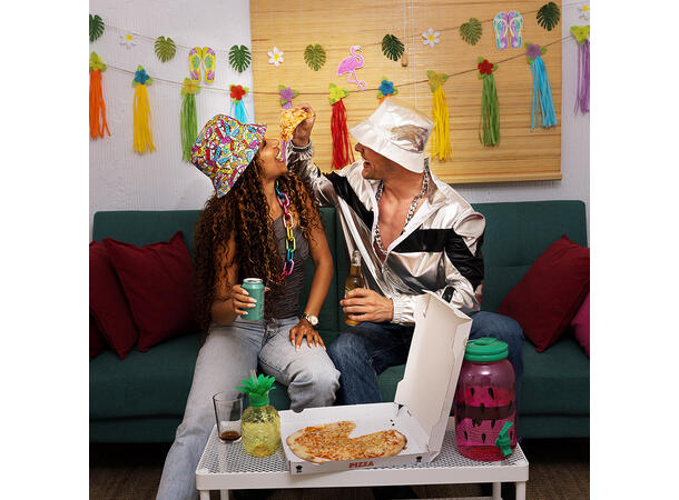 Annanas - Drikkebeger m/sugerør - LED 1 Drikkebeger i plast m/LED-lys - 5dl 