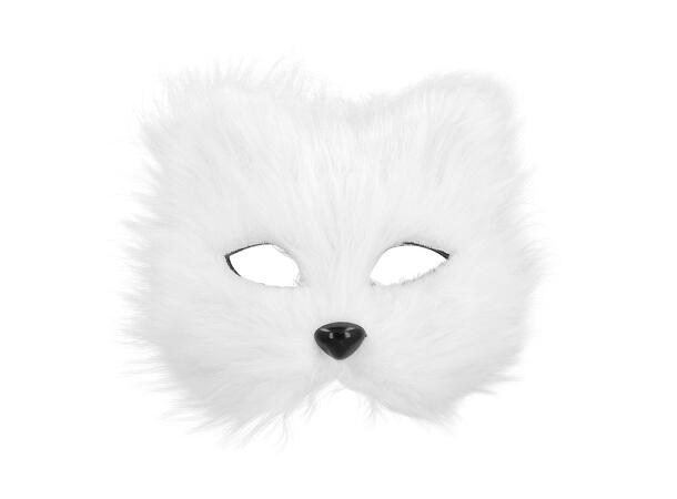 Ansiksmaske - Hvit katt 1 Maske i plysj - Onesize 