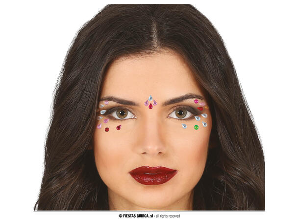 Ansikstskrystaller til øyne - Dråper 1 Ark med sevklebende stener 