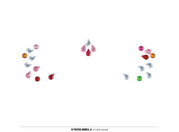 Ansikstskrystaller til øyne - Dråper 1 Ark med sevklebende stener 