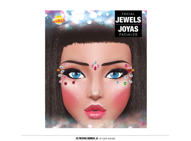 Ansikstskrystaller til øyne - Dråper 1 Ark med sevklebende stener 