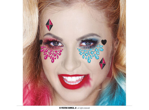 Ansiktskrystaller - Dangerous Girl 1 Ark med selvklebende stener - 13x15cm 