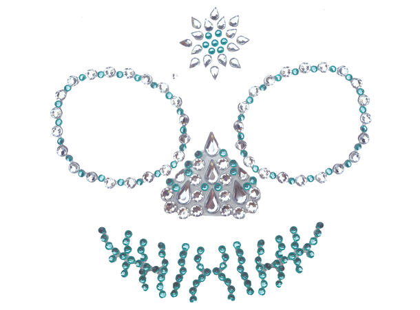 Ansiktskrystaller - Skalle - Grønne 1 Ark med selvklebende stener - 13x15cm 