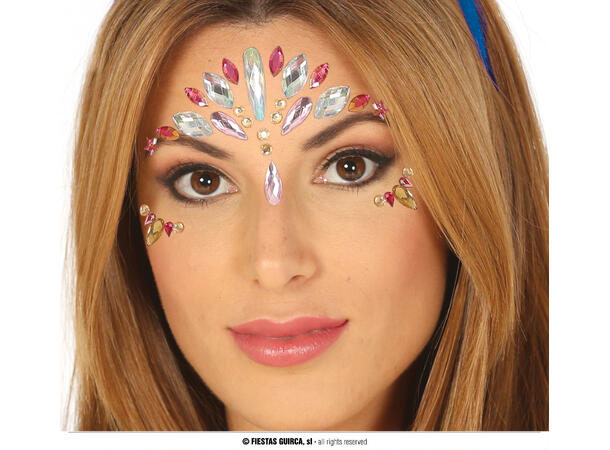 Ansiktskystaller - Assorterte farger 1 Sett smykker i selvklebende harpiks 