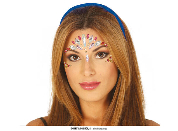 Ansiktskystaller - Assorterte farger 1 Sett smykker i selvklebende harpiks 