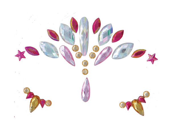 Ansiktskystaller - Assorterte farger 1 Sett smykker i selvklebende harpiks 