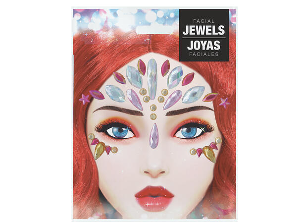 Ansiktskystaller - Assorterte farger 1 Sett smykker i selvklebende harpiks 