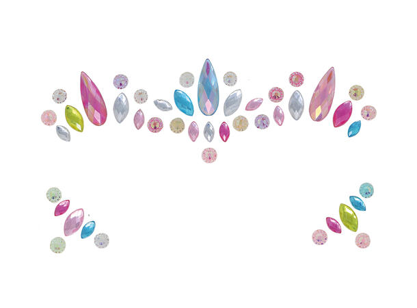 Ansiktskystaller - Assorterte farger 1 Sett smykker i selvklebende harpiks 