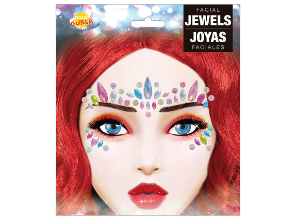 Ansiktskystaller - Assorterte farger 1 Sett smykker i selvklebende harpiks 
