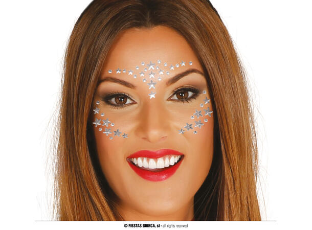 Ansiktskystaller - Glass stjerner 1 Sett smykker i selvklebende harpiks 