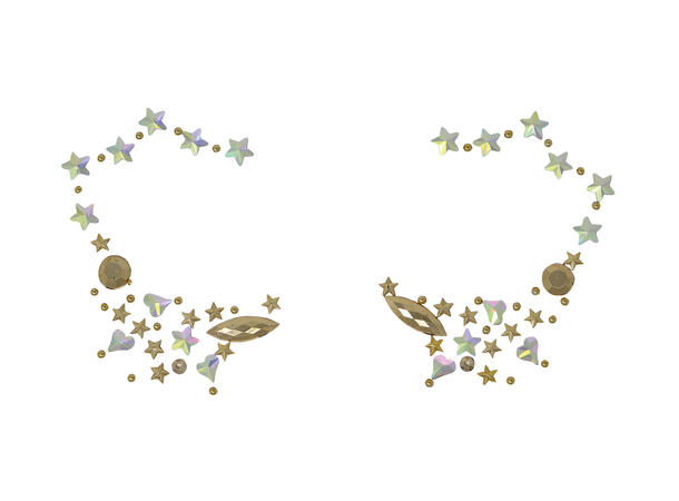 Ansiktskystaller - Glass stjerner 1 Sett smykker i selvklebende harpiks 