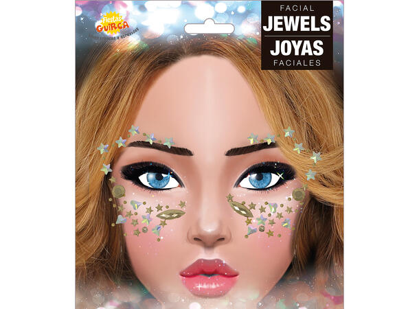 Ansiktskystaller - Glass stjerner 1 Sett smykker i selvklebende harpiks 