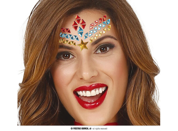 Ansiktskystaller - Superheltinne 1 Sett smykker i selvklebende harpiks 