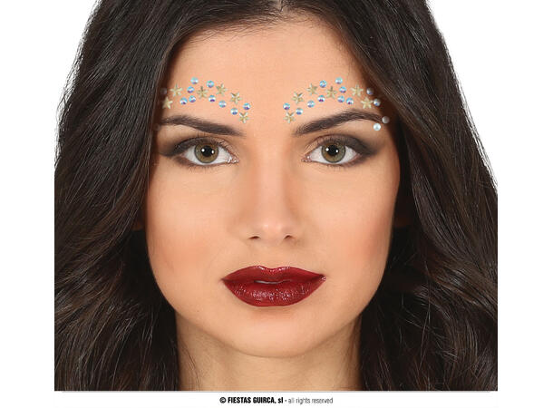 Ansiktskystaller - Sølv stjerner 1 Sett smykker i selvklebende harpiks 