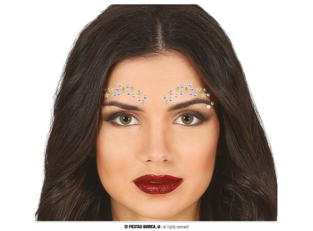 Ansiktskystaller - Sølv stjerner 1 Sett smykker i selvklebende harpiks 