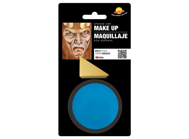 Ansiktssminke med svamp - Lyseblå 1 Boks sminke - 9g 