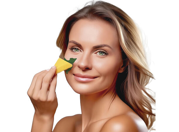 Ansiktssminke med svamp - Mørkegrønn 1 Boks sminke - 9g 