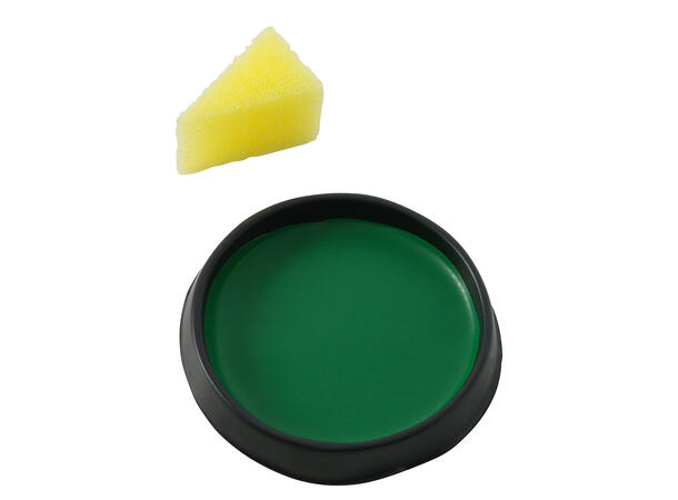 Ansiktssminke med svamp - Mørkegrønn 1 Boks sminke - 9g 