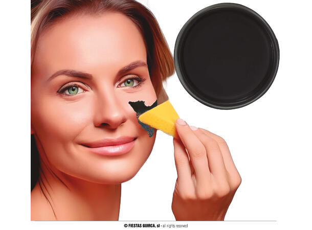 Ansiktssminke med svamp - Sort 1 Boks sminke - 9g 
