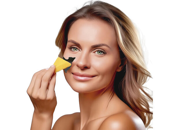 Ansiktssminke med svamp - Sort 1 Boks sminke - 9g 