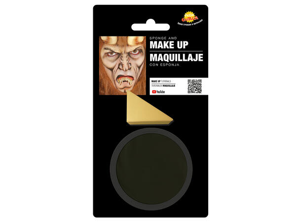 Ansiktssminke med svamp - Sort 1 Boks sminke - 9g 