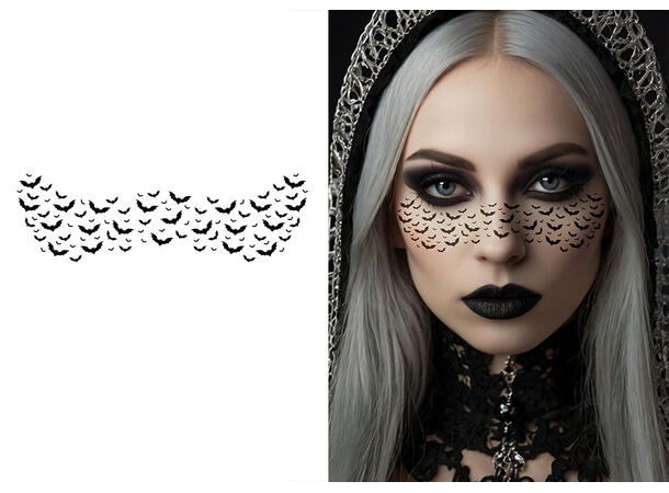 Ansiktstatovering - Flaggermus 1 Ark med tatoveringer - 16x5cm 