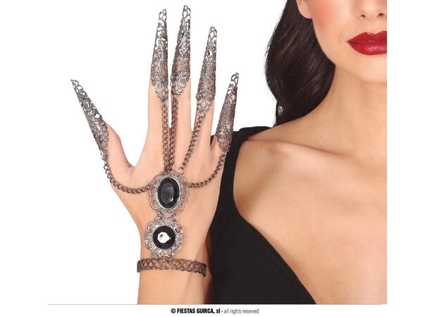 Armbånd med metallnegler - sort/sølv 1 Armbånd i metall/PVC 