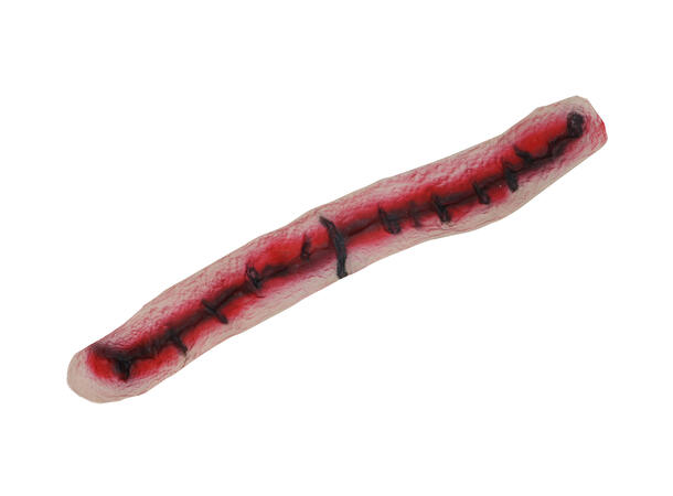 Arr med grove sting - langt 1 Kunstig arr i lateks - 25cm 