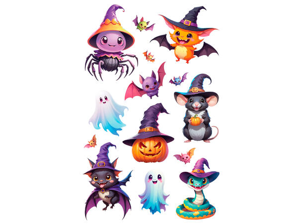 Assorterte Halloween klistremerker 1 Ark med klistremerker - 13x20cm 