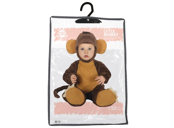 Baby Apekatt - Brun 1 Babykostyme - Str 18-24 Mnd 