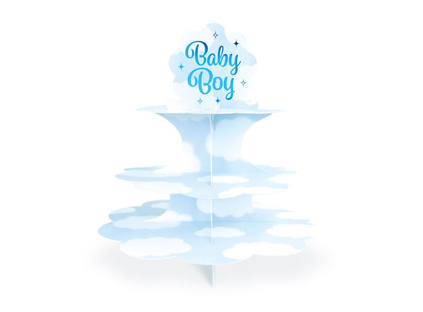 Baby Boy 1 Kakefat i papp - 3 etasjer 
