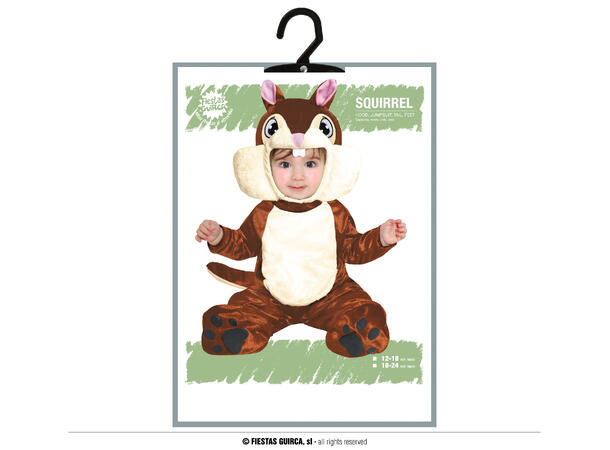 Baby Ekorn 1 Babykostyme - Str 12-18 Mnd 