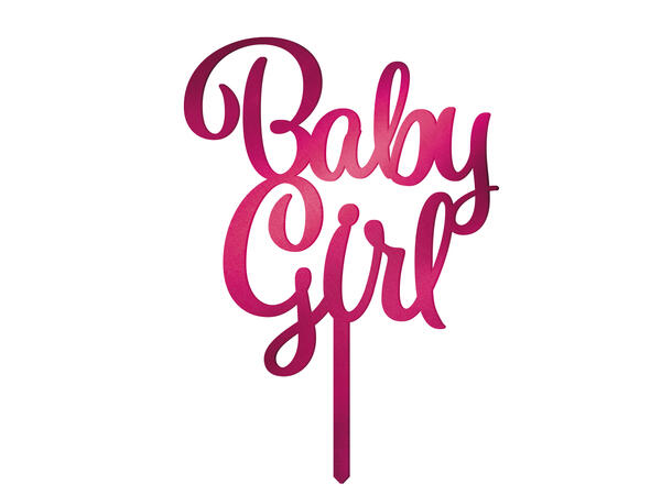 Baby Girl 1 kaketopp i akryl 