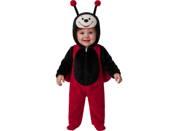 Baby insekt - Rød/Sort 1 Babykostyme - Str 12-18 Mnd 