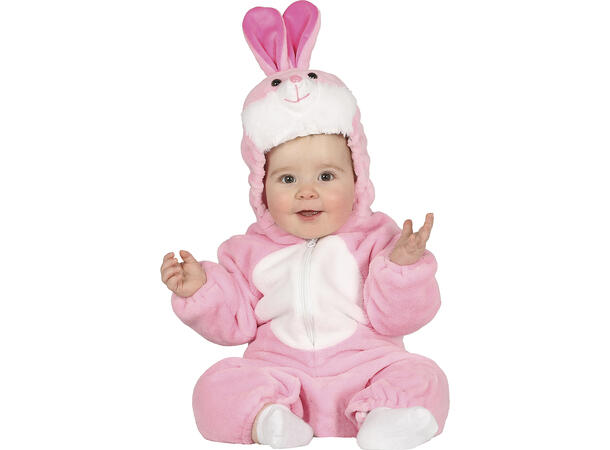 Baby kanin - Rosa/hvit 1 Babykostyme - Str 12-18 Mnd 