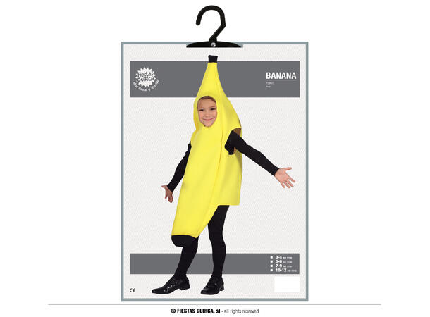 Banankostyme barn 1 Barnekostyme til gutt - Str 7-9 År 