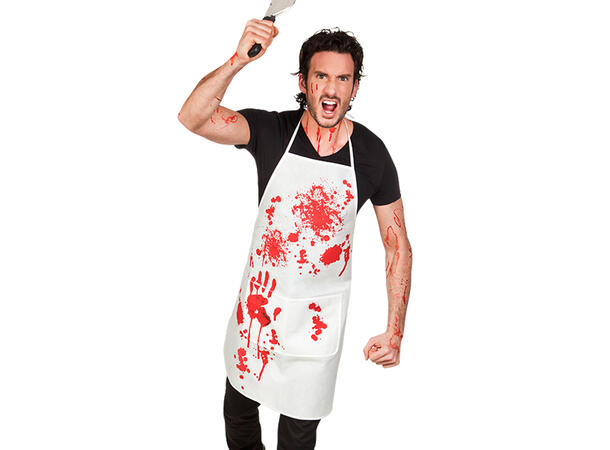 Blodig forkle - Hvit 1 Forkle - Str M/L 