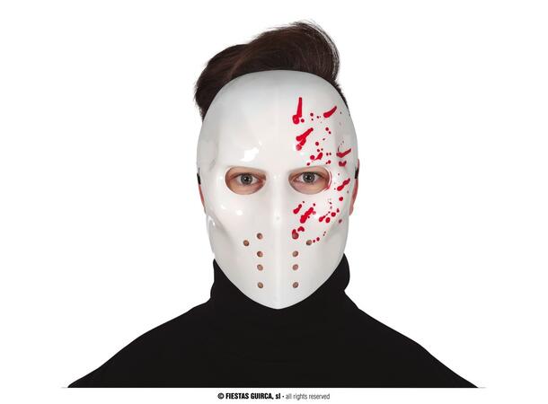 Blodig hockeymaske - Hvit 1 Maske i PVC 