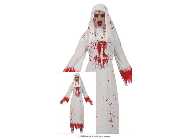 Blodig nonnekostyme - Hvit 1 Damekostyme - str 38-40 (M) 