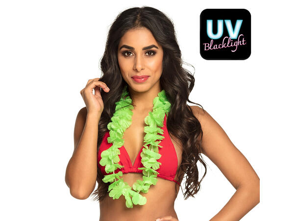 Blomsterkrans Hawaii - Neon Grønn - UV 1 Blomsterkrans i plast 